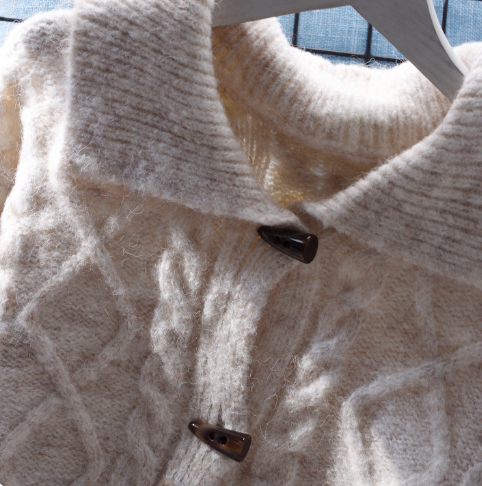 New Autumn Japanese Style POLO Collar Knitted Sweater Jacket YM2346