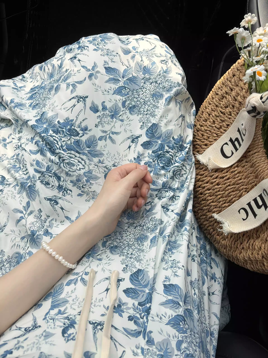 French floral suspender dress YM1455