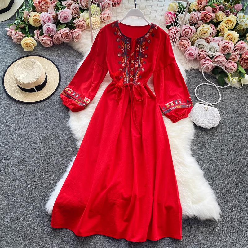 women's beach vacation dress bohemian beach dress YM597