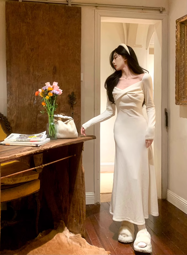 Classy Women's Long Sleeve Slim Fit Prom Dress Birthday Outfits YM1750