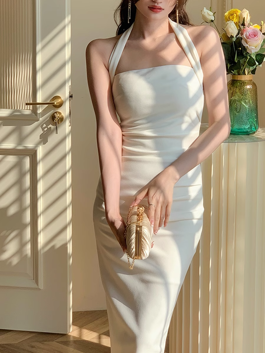 Sexy Halter Party Dress New Style Slim Fit Birthday Dress YM1723