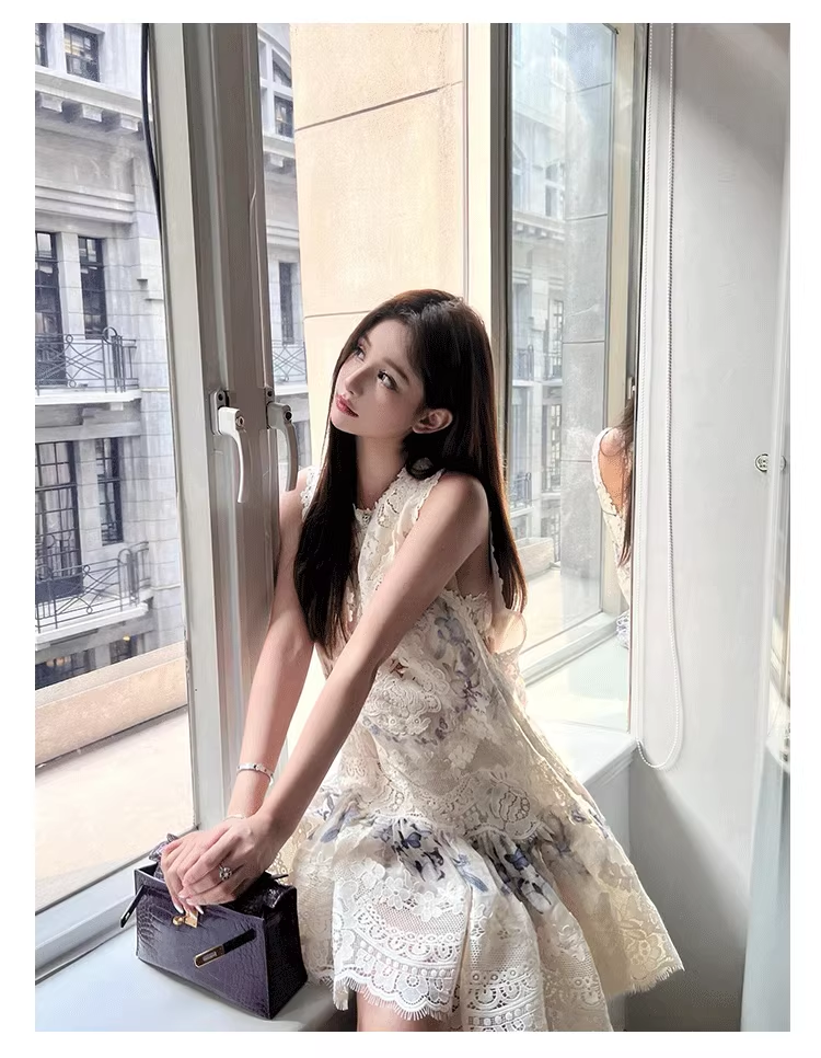 Classy Floral Lace Backless Party Dress Evening Dress YM1660