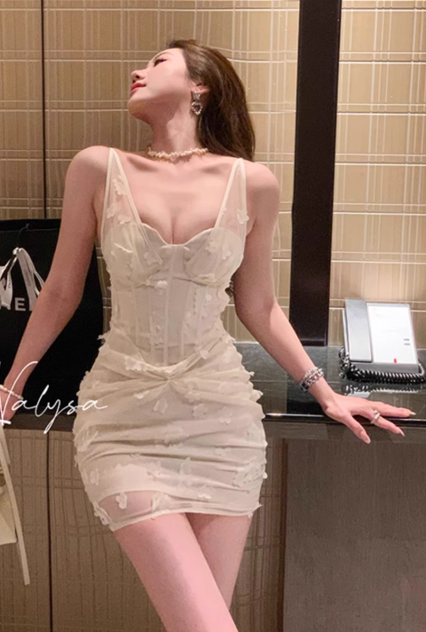 Sweet Sexy V-Neck Appliques Dress Short Birthday Dress YM1717