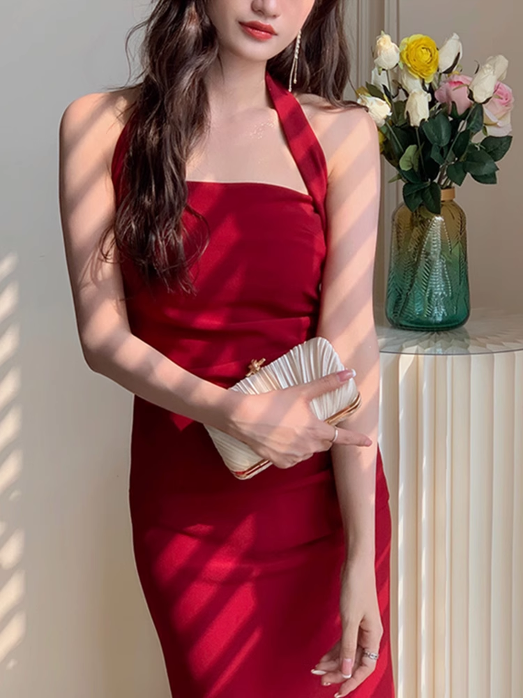 Sexy Halter Party Dress New Style Slim Fit Birthday Dress YM1723