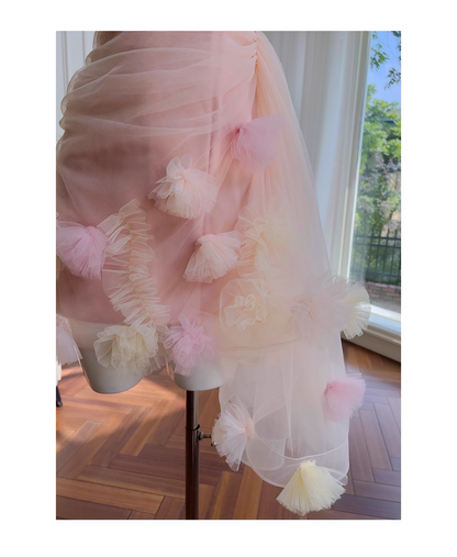 Pink Sexy Suspender Irregular Party Dress Homecoming Dress YM2116