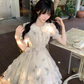 Cute Sweet Doll Collar Embroidered Tulle Short Birthday Party Dress YM2040
