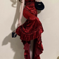 Vintage Mermaid Irregular Ruffled Burgundy Birthday Party Dress YM1603
