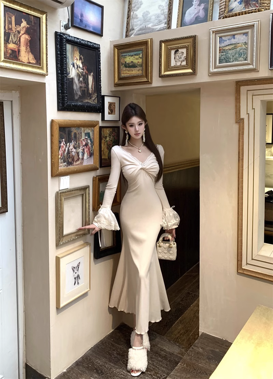 New style trumpet sleeve mermaid party dress YM1936