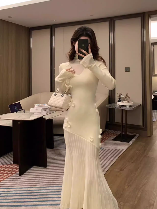 Sexy White Mermaid Long Party Dress YM1760