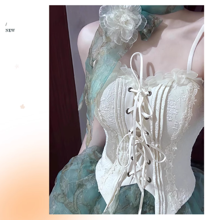 Beautiful Green Layered Tulle Birthday Party Dress Lolita Princess Dress YM2139