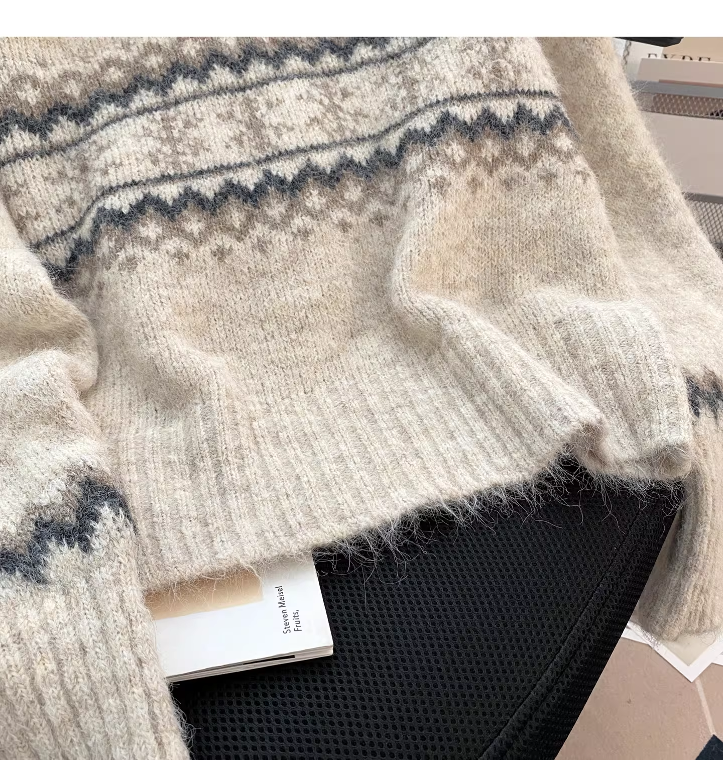 Fair Isle Polo Collar Soft Knit Sweater YM2455
