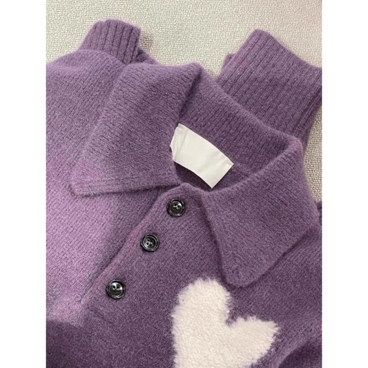 Purple love sweater new style knitted sweater YM1900