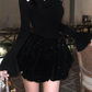 New Style Birthday Date Dress Off-shoulder Long-Sleeved Black Prom Dress YM1978
