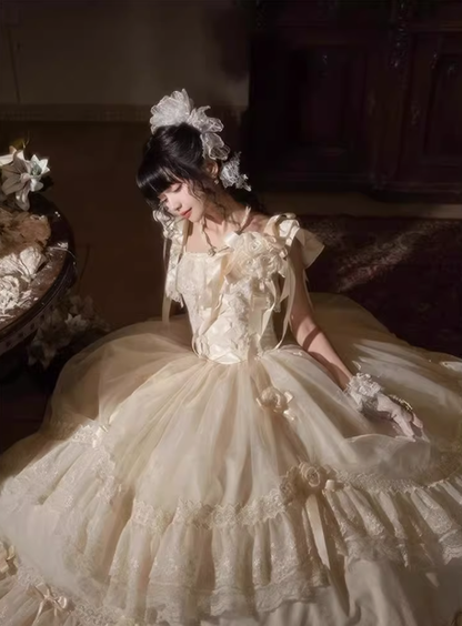 Pretty Long Lolita Dress Fluffy Birthday Princess Dress YM2152