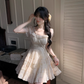 Sweet And Gentle Bow Print Gold-Stamped Cake Tutu Dress Birthday Party Dress YM2048