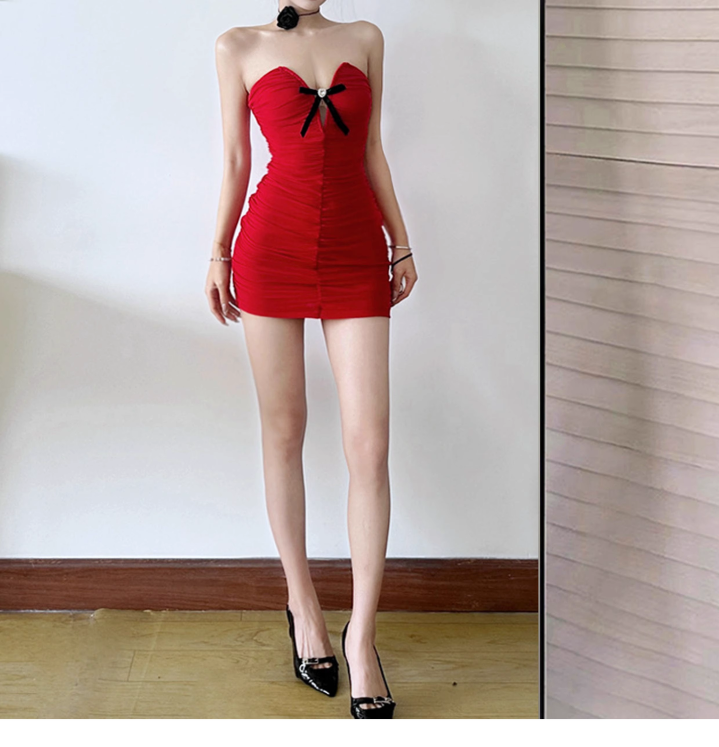 Sexy Strapless Red Sheath Cocktail Dress Short Party Dress YM2196