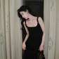 Simple Spaghetti Straps Purple Sheath Party Dress YM1773