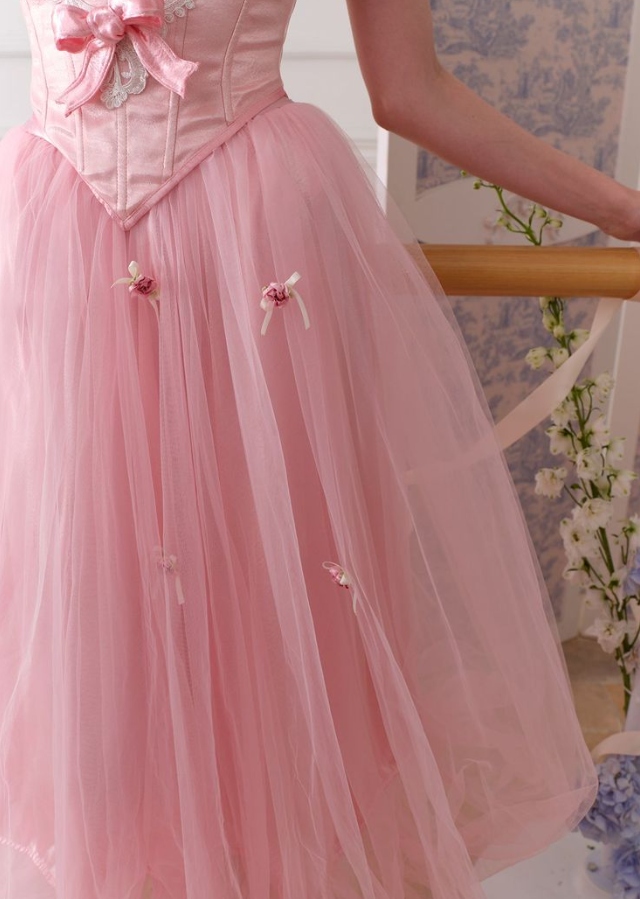 Elegant Blush Pink Embroidered Puffy Sweetheart A-Line Long Prom Dress Birthday Dress YM2614