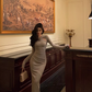 Elegant Slim Fit Knitted Dress Long Party Dress YM1672