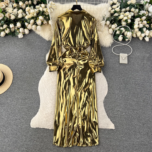Designed pleated strappy shirt dress casual summer dress for women YM608