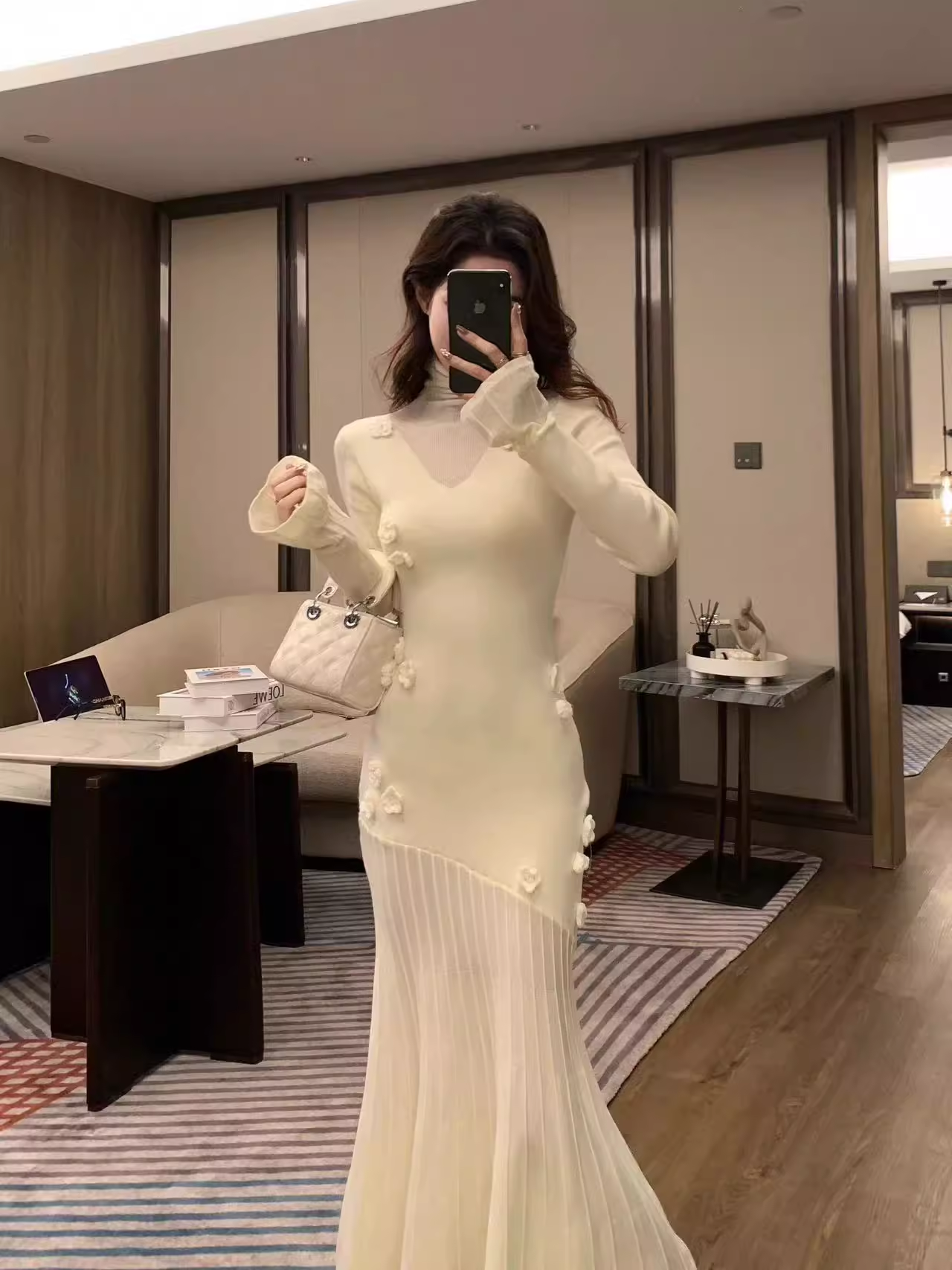 Sexy White Mermaid Long Party Dress YM1760