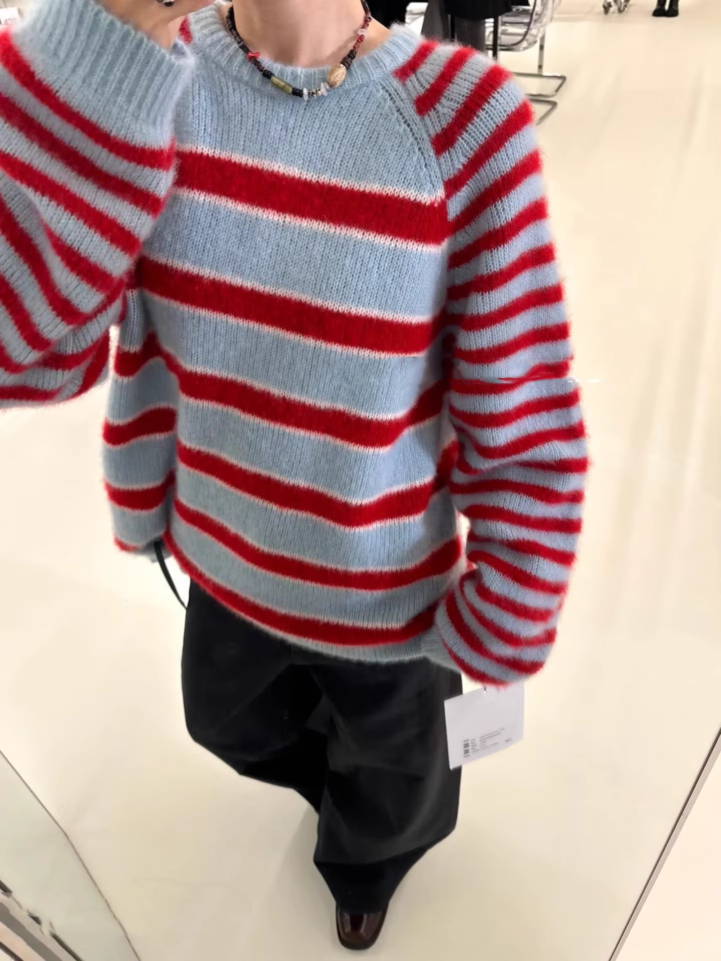 Contrast Color Knit Women's Striped Raglan Pullover Sweater YM1843