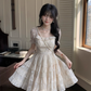 Sweet And Gentle Bow Print Gold-Stamped Cake Tutu Dress Birthday Party Dress YM2048