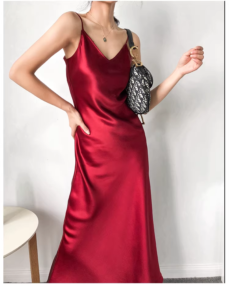 Classy Spaghetti Straps Dark Dreen Satin Mermaid Long Birthday Party Dress Holiday Dress YM2431