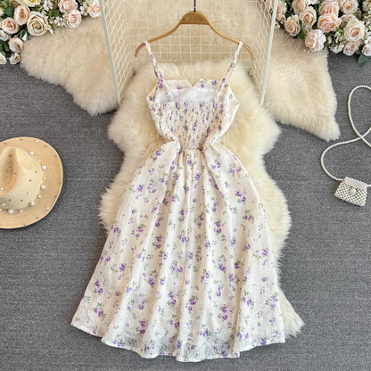 Summer Seaside Holiday Waist A-line Dress , YM245