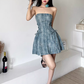 Vintage washed denim tube mini dress YM1319