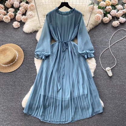 women's puff sleeve chiffon dress YM323