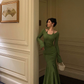 Halter Green Mermaid Party Dress For Women New Style Dress YM1597