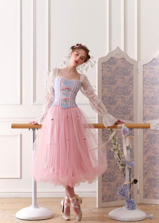 Elegant Pale Blue Sleeves Embroidered Sweetheart A-Line Long Prom Dress Birthday Dress YM2615
