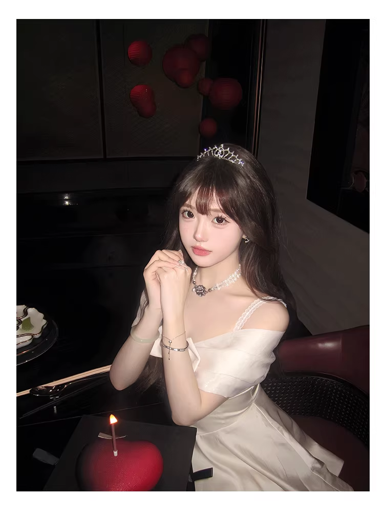 White Off The Shoulder Bow Princess Dress Mini Dress YM1640