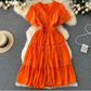 Puff Sleeve Summer Dress ,YM64