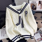 women's navy collar sweater YM421