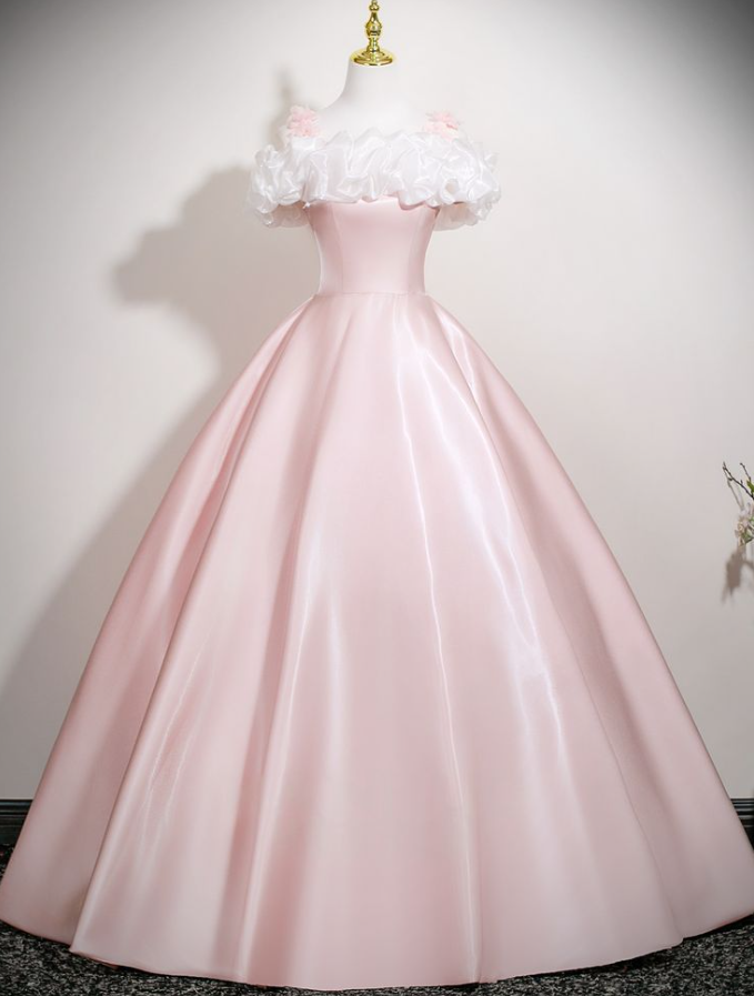 Sparkly Pink Silky Spaghetti Straps A-Line Long Prom Dress Birthday Dress YM2584