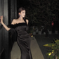 Off The Shoulder Black Dress  YM1517