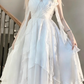 Chic Chiffon White Ankle length Birthday Dress Party Dress YM1624