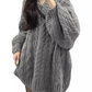 Gray twist v-neck sweater for women in autumn and winter YM856