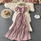 Cute A line dress off shoulder fashion dress maxi dress ,YM92