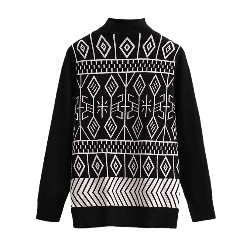 Retro Black Half Turtleneck Sweater Autumn Fake Two-Piece Bottoming Knitted Sweater YM2297