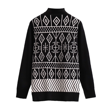 Retro Black Half Turtleneck Sweater Autumn Fake Two-Piece Bottoming Knitted Sweater YM2297