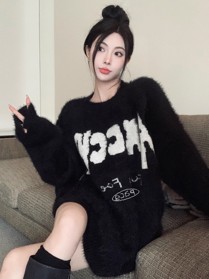 Retro lazy style loose sweater YM695