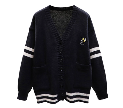 Black Vintage Slouchy Knit Sweater YM2288