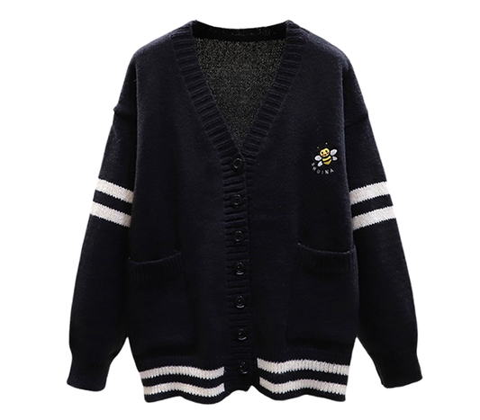 Black Vintage Slouchy Knit Sweater YM2288