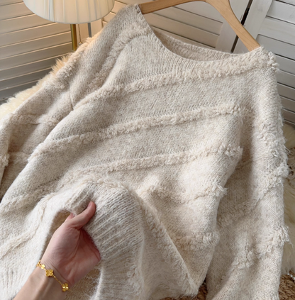Pullover sweater women's autumn and winter round neck loose knitted sweater YM1576