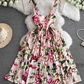 Retro summer fashion sleeveless backless printed a-line dress YM1061
