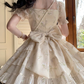Sweet And Gentle Bow Print Gold-Stamped Cake Tutu Dress Birthday Party Dress YM2048