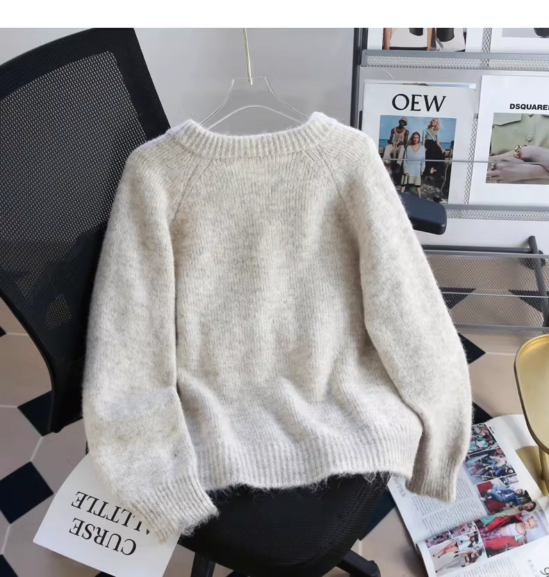 Apricot Lace-up Cardigan Sweater, Soft And Cozy Knit Sweater YM2427